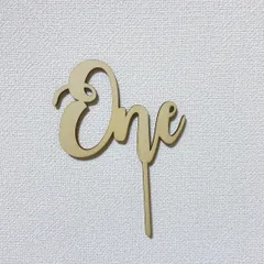 ケーキトッパー　木製　one　誕生日　バースデー　ケーキ