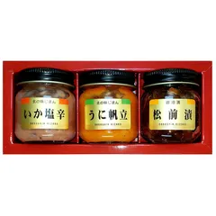 独身貴族 3種類入 各40g 5個セット 送料無料 松前漬け いか塩辛 うに帆立 北海道 おつまみ ご飯のお供 化粧箱入り プレゼント ギフト ご当地