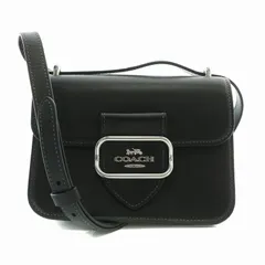 コーチ COACH モーガン スクエア クロスボディ ショルダーバッグ レザー マグネット ロゴ シルバー金具 黒 ブラック CL416 /XZ ■GY18