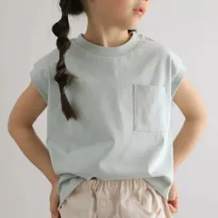 セール!! 新品未着用 未使用 [T2] ティーツー 【キッズ】120 ミント フレンチ袖Tシャツ 半袖 ノースリーブ Tシャツ 無地 シンプル