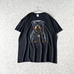【フルーツオブザルーム】ドーベルマン BIG プリント ルーズ 黒Tシャツ 3L
