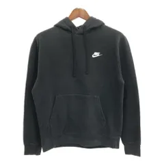 NIKE ナイキ スウェット パーカー スポーツ ワンポイントロゴ ブラック (メンズ M) 中古 古着 T1524