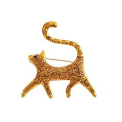 猫 しっぽ ゴールド ブローチ 尻尾 ねこ ネコ キャット アニマル 動物 金