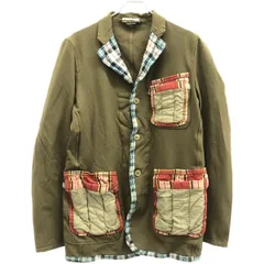 COMME des GARCONS HOMME PLUS コム デギャルソンオムプリュス 10SS ポリエステル縮絨 パッチワークジャケット&パンツ セットアップ PE-J0068/PE-P037 カーキ M/S