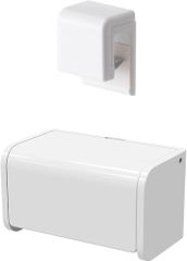 YOOTASIO 歯ブラシホルダー 壁掛け電動歯ブラシ置き カバー付き 歯磨き粉クリップ 歯ブラシスタンド 収納 歯ブラシ・歯磨き粉・洗顔料・タオルの収納に最適です 2個入x白(歯磨き粉クリップ&歯ブラシホルダー(各1個入x)のサムネイル