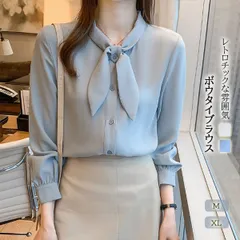 ★（予約販売の商品）shirt444新作 トップス ボウタイブラウス ホワイト 上品 シャツ きれいめ フォーマル リボン