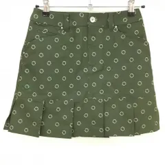★特価★【美品】アンダーアーマー スカート カーキ×白 リング総柄 裾プリーツ レディース SM  ゴルフウェア UNDER ARMOUR