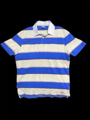 NIKE ナイキ ポロシャツ 半袖 XLサイズ ボーダー オシャレ 古着 青 白 茶色 ベージュ メンズ レディース ユニセックス N25J(T)8