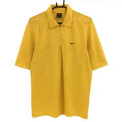 ★SALE価格★【美品】ナイキ 半袖ポロシャツ イエロー ハーフジップ メンズ M ゴルフウェア NIKE