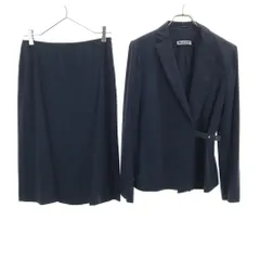 JIL SANDER ジルサンダー スカートスーツ 上下 セットアップ 34 ネイビー レディース 古着のサムネイル
