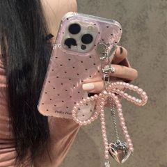 iPhone16Proケース ストラップ付き ピンク/グリーン 韓国 iPhone15 iPhone14 iPhone13 Plus Pro Max オーロラ キラキラ かわいい 可愛い 立体