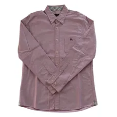 BURBERRY バーバリーブラックレーベル ワイシャツ 紫系 ワンポイント 無地 メンズ サイズ3 Lサイズ