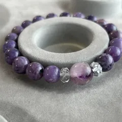 【B090】スーパーセブンアメジスト✖️チャロアイトブレスレット16cm