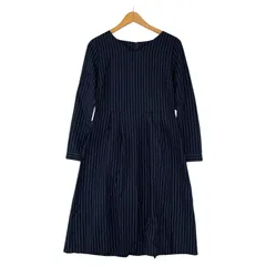 美品 NATURAL BEAUTY BASIC ナチュラルビューティーベーシック タグ付き ストライプワンピース sizeL/ネイビー