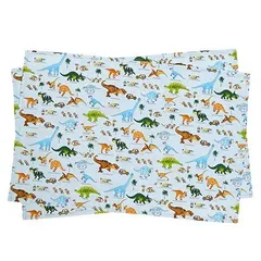 【数量限定】綿 給食 発見！探検！恐竜大陸(ライトブルー) おしゃれ 布製 カラフルキャンディスタイル 子供 男の子 N3656120 ランチョンマット