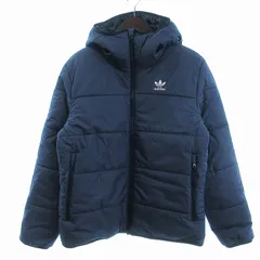 アディダス adidas タグ付き PADDED JACKET 中綿 ジャケット ED5828 ジップアップ フード M 青 ブルー