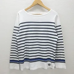 H■ビームス/B:MING LIFE STORE by BEAMS ボーダー柄 長袖カットソー バスクシャツ【L】白黒/MENS■32【中古】