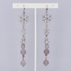 【中古】 CHANEL （シャネル） ｺｺﾏｰｸ ﾗｲﾝｽﾄｰﾝ ｽｳｨﾝｸﾞ ﾋﾟｱｽ ブランドジュエリー ピアス/イヤリング 15A Silver シルバー