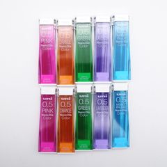 uni ナノダイヤ カラー替え芯 0.5mm 5色×2点セット 未使用 ピンク オレンジ グリーン ラベンダー ミントブルー 文具 三菱鉛筆