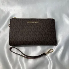 〈美品〉マイケルコース　二つ折り財布　モノグラム　ダブルジップ