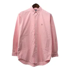 RALPH LAUREN ラルフローレン BLAKE ボタンダウン 長袖シャツ ワンポイント ピンク (メンズ M) 中古 古着 Q8675