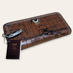 新品タグ付きベベダヤン /コンパスローズ/ラウンドファスナー長財布ブラウン