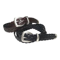 ALBERTO LUTI アルベルト ルティ メンズ ベルト / alta sotto 別注 2.5cm幅 スムースレザー プンターレ メッシュベルト ダークブラウン ブラック / イタリア