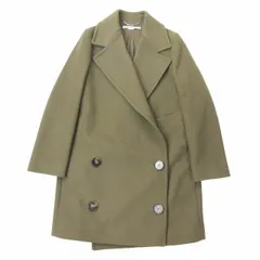 極美品 2017年製 ステラマッカートニー STELLA McCARTNEY メルトン ダブルブレスト チェスターコート Pコート ピーコート ウール混 ジャケット ブルゾン 上着 アウター 36 カーキ ベージュ 393143/■E47 レディースのサムネイル