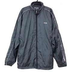 Z1516 FILA フィラ  裏地フリース　ナイロンジャケット　ジャンパー　ジップアップ　カーキ　メンズ　Lサイズ　人気モデル　防寒