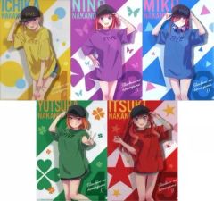 [중고] 클리어 파일 전 5종 세트 [5등분의 신부∬ FIVE Collection in August 2021 블라인드 A4 클리어 파일 casual style]