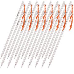 Size:25cm16本セット_収納バッグ付き Soomloomテント タープ用ペグ/ステーク 64チタン合金製 固定ロープ付き7.5mm25㎝ 高強度 耐食 超軽量 アウトドア/キャンプ用品 (25cm16本セット 収納バッグ付き)