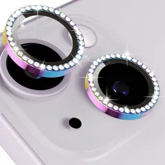 【数量限定】耐衝撃 防塵 キラキラ 高透過率 iphone14/15/16用カメラレンズ保護フィルムガラス チタン合金製 露出オーバー防止 カメラフィルム キズ防止 カメラレンズカバー 黒縁取り 16/16plus用 硬度9H 15/15plusとiPhone