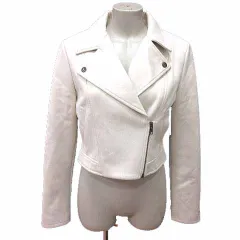 リエンダ rienda ライダースジャケット フェイクスエード 総裏地 M 白 ホワイト /YK