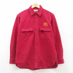 L/古着 エルエルビーン LLBEAN 長袖 ヘビー フランネル シャツ メンズ 80s SANDANONA 鳥 コットン エンジ 25oct08 中古 トップス