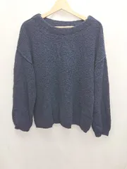 ◇ ⊇ URBAN RESEARCH DOORS コットン100% 長袖 ニット プルオーバー サイズＭ ネイビー レディース E  【1505290036672】