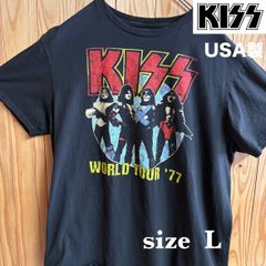 【古着】KISS(キッス)半袖Tシャツ L 黒 ヴィンテージ USA製 アメリカ古着 バンT バンドT