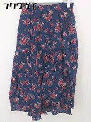 ◇ SM2 サマンサ モスモス 花柄 ロング フレア スカート サイズF ネイビー系 マルチ レディース  【中古】 【1201170002903】