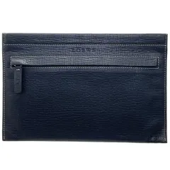 ロエベ ポーチ ロゴ マルチポーチ 型押し レザー 革 ブラック 黒 LOEWE フラットポーチ 小物入れ ブランド小物【中古】