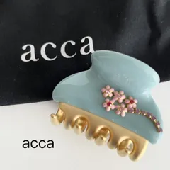 acca　アッカ　クリップ　グランデ　白　ホワイト　ラインストーン付　大理石模様 acca アッカ クリップ グランデ 白 ホワイト ラインストーン付