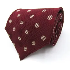 コムサデモードメン ブランドネクタイ ドット パネル柄 シルク メンズ ワインレッド COMME CA DU MODE 【中古】