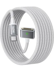 ★LISEN 140W Macbook Air 充電ケーブル (2m、PD3.1超高速充電) Macbook pro充電器 USBC to Mag-safe3 強力な磁気 Macbook airケーブル，断線を防ぐナイロン編組 磁気充電コード 対応