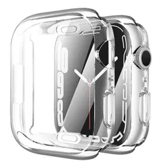 【新着商品】対応 Apple Watch 9/8/7 YUGYUG 45mm アップルウォッチ 9/8/7 45mmケース 全面保護 柔軟なTPU素材 超薄型 脱着簡単 耐衝撃 アップルウォッチ カバー 一体型 日本旭硝子材 二重構造 Apple Watch