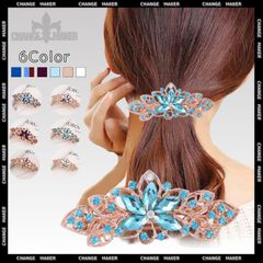 バレッタ 結婚式 ヘアアクセサリー 髪飾り 紅葉 もみじ ガラス カラフル 簡単 挟み込む 盛れる 高級感 まとめ髪 飾り おしゃ