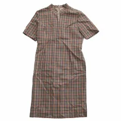 DAKS ダックス ハウスチェック柄 ワンピース 半袖 ロング サイズM ベージュ レディース 【中古】