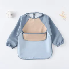 ☆ A ☆ L ☆ お食事エプロン 子供用 袖付き お食事エプロン ベビースタイ ベビー 赤ちゃん キッズ お食事スタイ 保育園 食事 女の子 男の子 食べこぼし スタイ 子供用 長袖 離乳食 掴み食べ ポケット エプロン おしゃれ オシャレ かわいい 可愛い