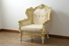 高級イタリア家具シリックロココ調？テーブルと椅子6脚価格相談可