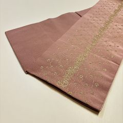 ★新品　美品　半巾帯　ピンク　金　花　刺繍　★r052