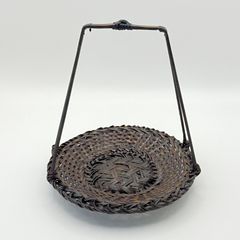煎茶用 手付まわし籠　煎茶道具　茶器　伝統工芸品　未使用