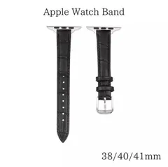 【ブラック(38/40/41mm)】Apple Watch レザー ベルト バンド レディース 革 おしゃれ 細 ビジネス アップルウォッチ 人気 新品 送料無料