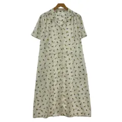 niko and... ニコアンド 総柄 ロング シャツワンピース size40/アイボリー系